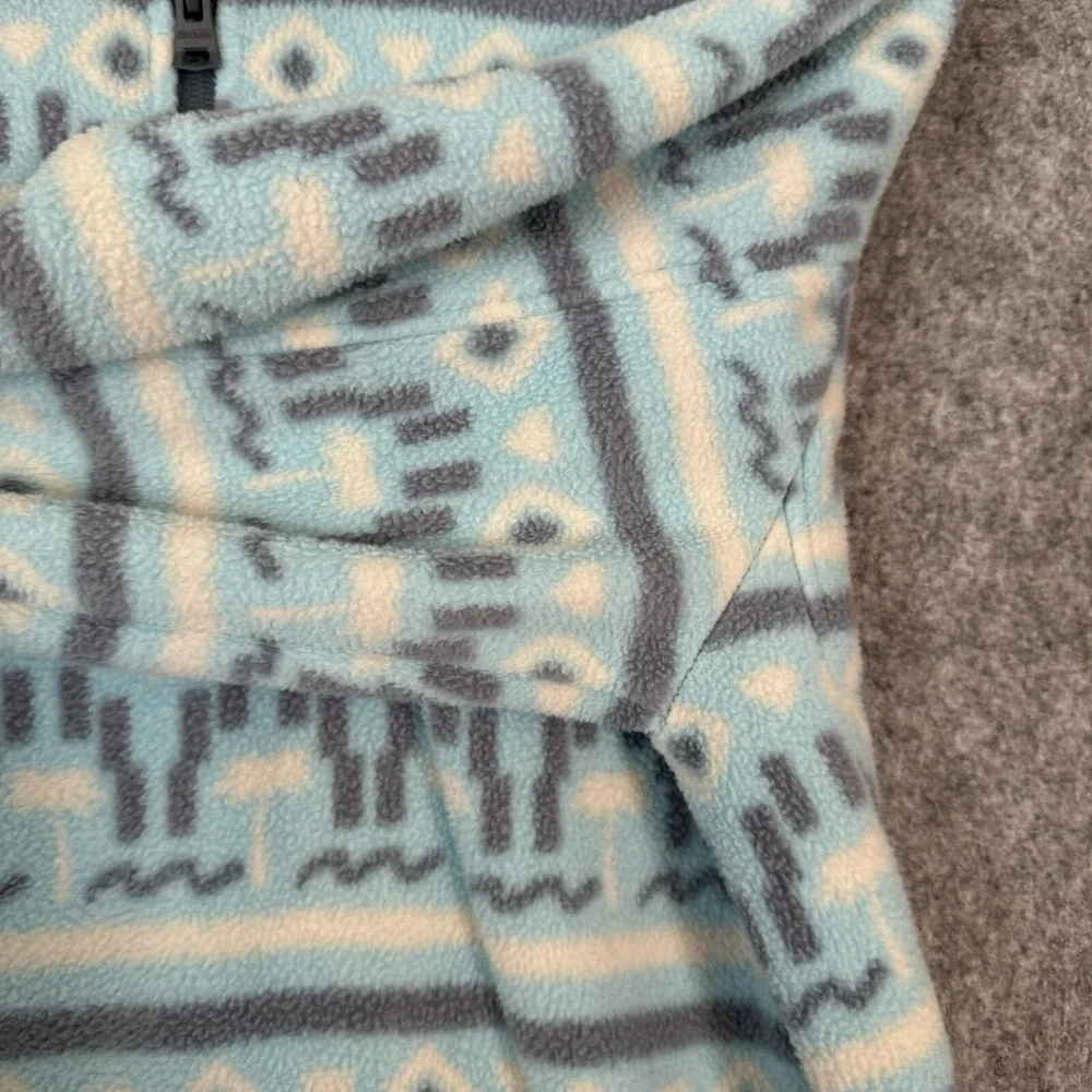 Chubbies Fleece Sweater Mens Medium Blue Printed Geometric Western‎ Fair Isle